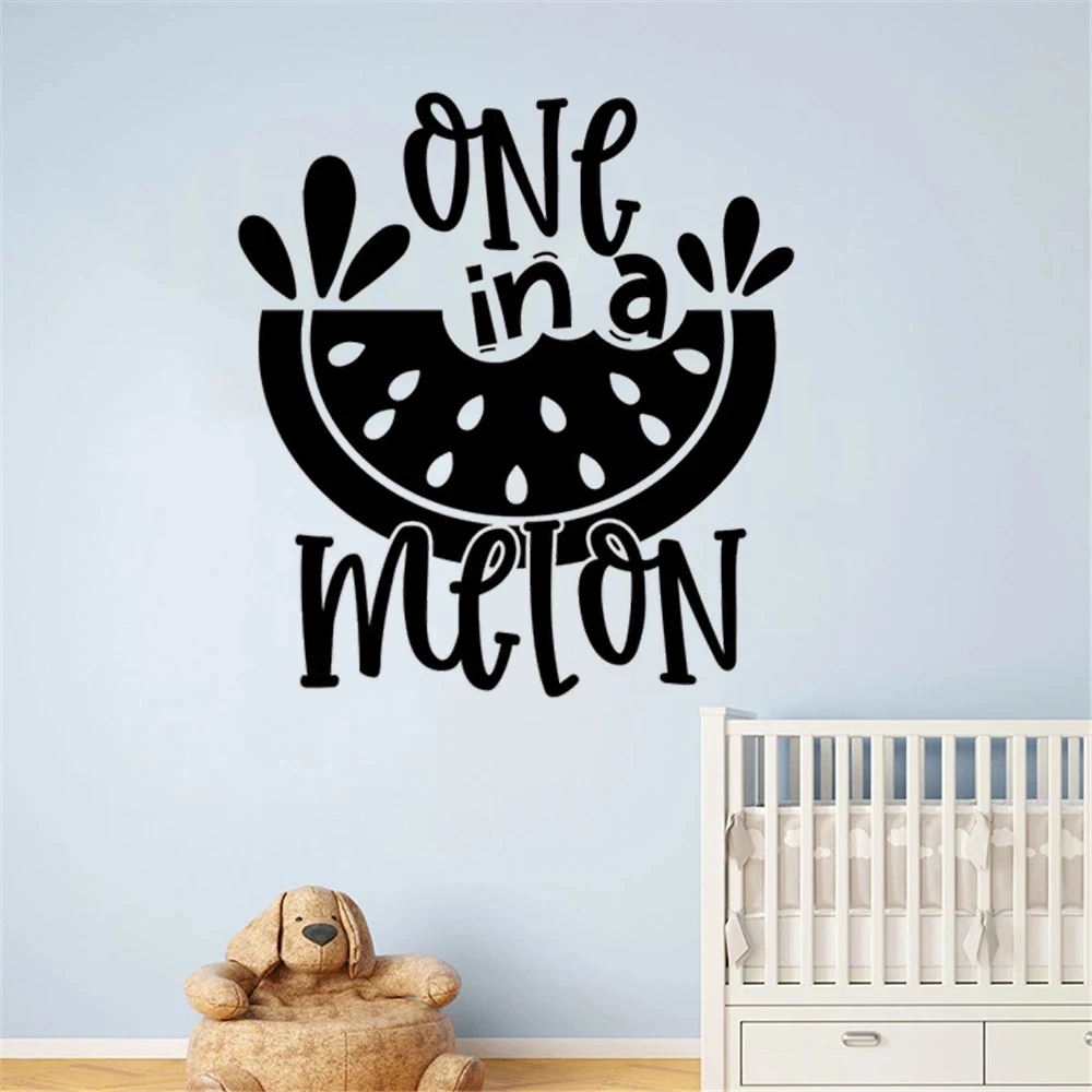 

Watermelon Wall Decals One In A Melon Quotes Summer Melon Stickers Removable Vinyl Beach Bar Decor Restaurant Beach Mural HJ1194
