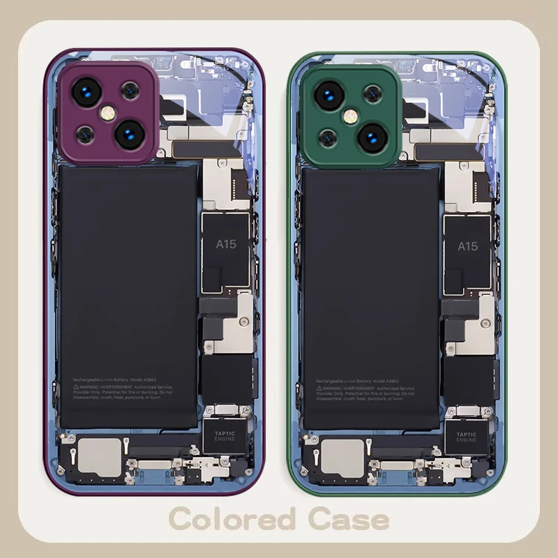 Blue border circuit board For Find X5 X3 Lite Reno 6 4Z 5G OPPO A72 79 73 58 A54S OnePlus Nord N200 Tempered glass phone case