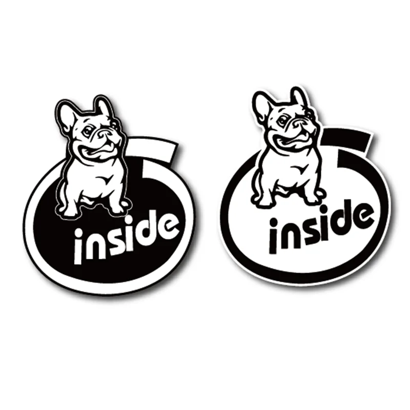 

XY 2 шт. Французский бульдог внутри собака на борту Грузовик Авто Наклейка на двигатель наклейки