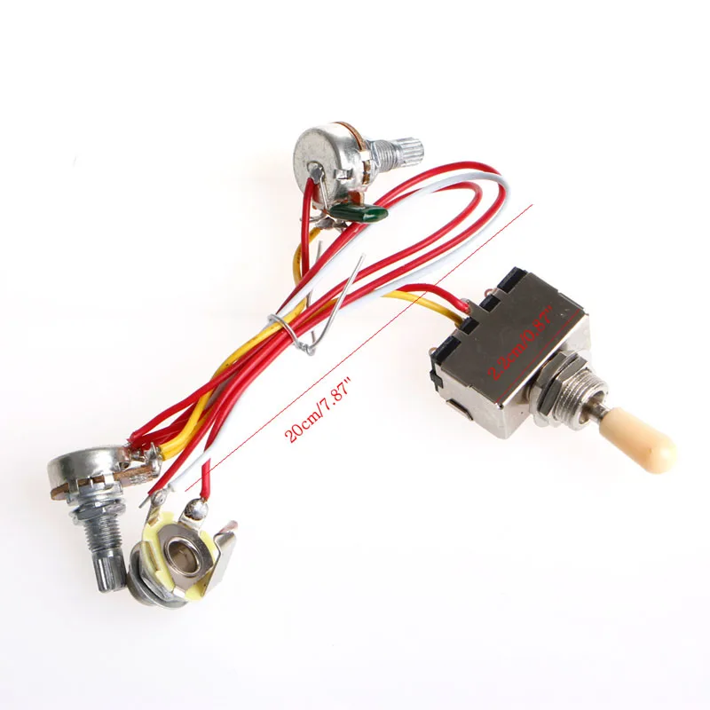 

New Guitar Wiring Harness 3 Way Toggle 1V1T 500k Volume Tone for LP Dropship