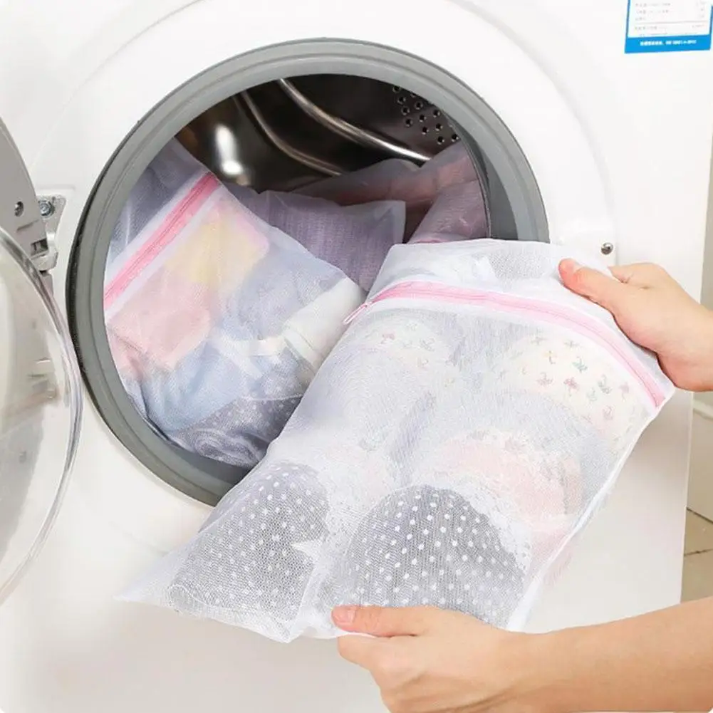 

3 size Zippered Mesh Laundry Wash Bags Protection Net Delicates Underwear Thicken Foldable Machine Lingerie Clothes Washing L3P9