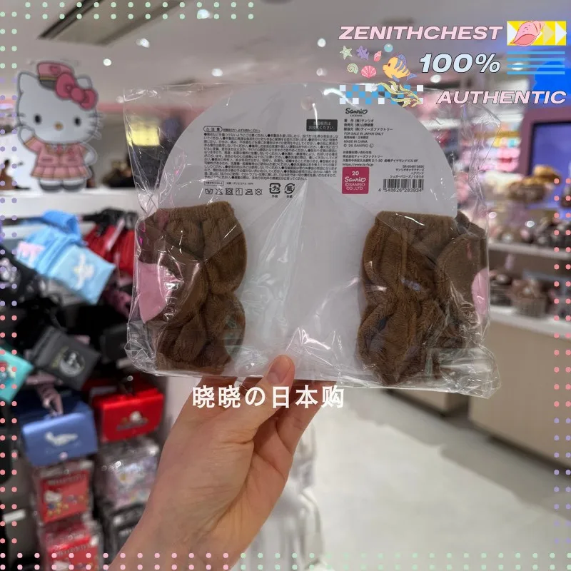Фото Официальная лицензированная плюшевая повязка на голову Sanrio Sugarbunnies в виде карамельного кролика для умывания, макияжа и ухода за кожей, мягкая, впитывающая, с возможностью индивидуализации №4