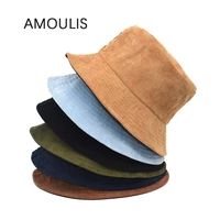 amoulis fall winter bucket hats for women and men retro corduroy fisherman hat fashion casual foldable sun hat travel beach caps