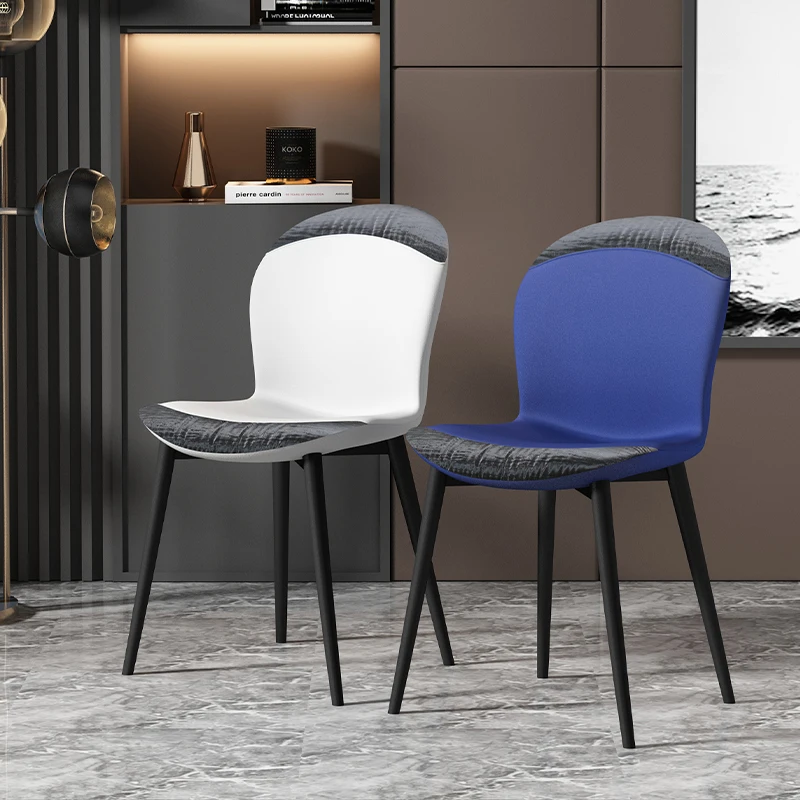 

Grey Leather Dining Chairs Black Metal Legs Minimalist Office Design Chair Restaurant Events Clear Silla Comedor Home Furniture