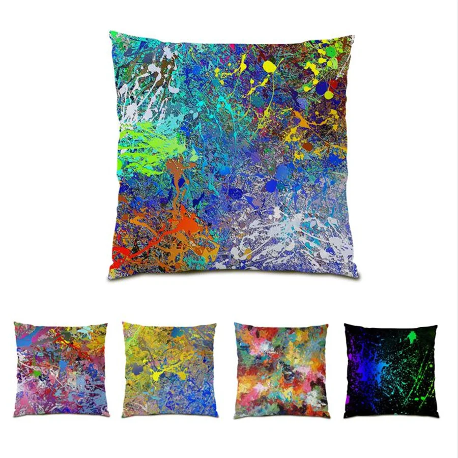 

Polyester Linen Material Pillow Cover Velvet Pillowcase Home Decor Home Decoration Accessories Cartoon Stickers Cushion E0171
