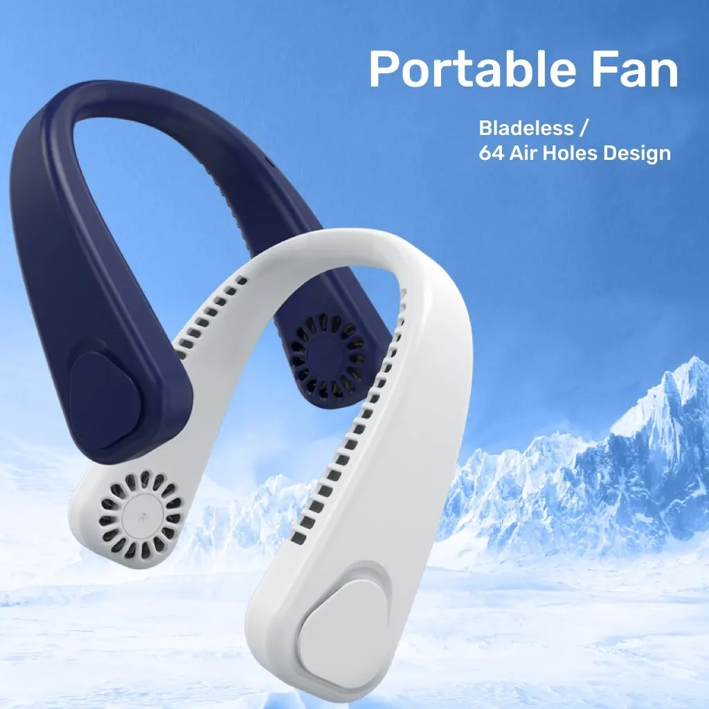 Summer Portable Hanging Neck Fan Fast Cooling USB Rechargeab