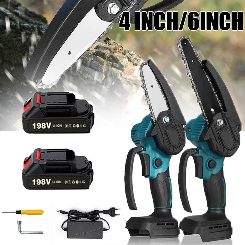 

4Inch MIni Electric ChainSaw 6Inch Cordless Pruning Saw ChainSaw Garden Logging Saw Wood Cutter Power Tool For Makita Battery