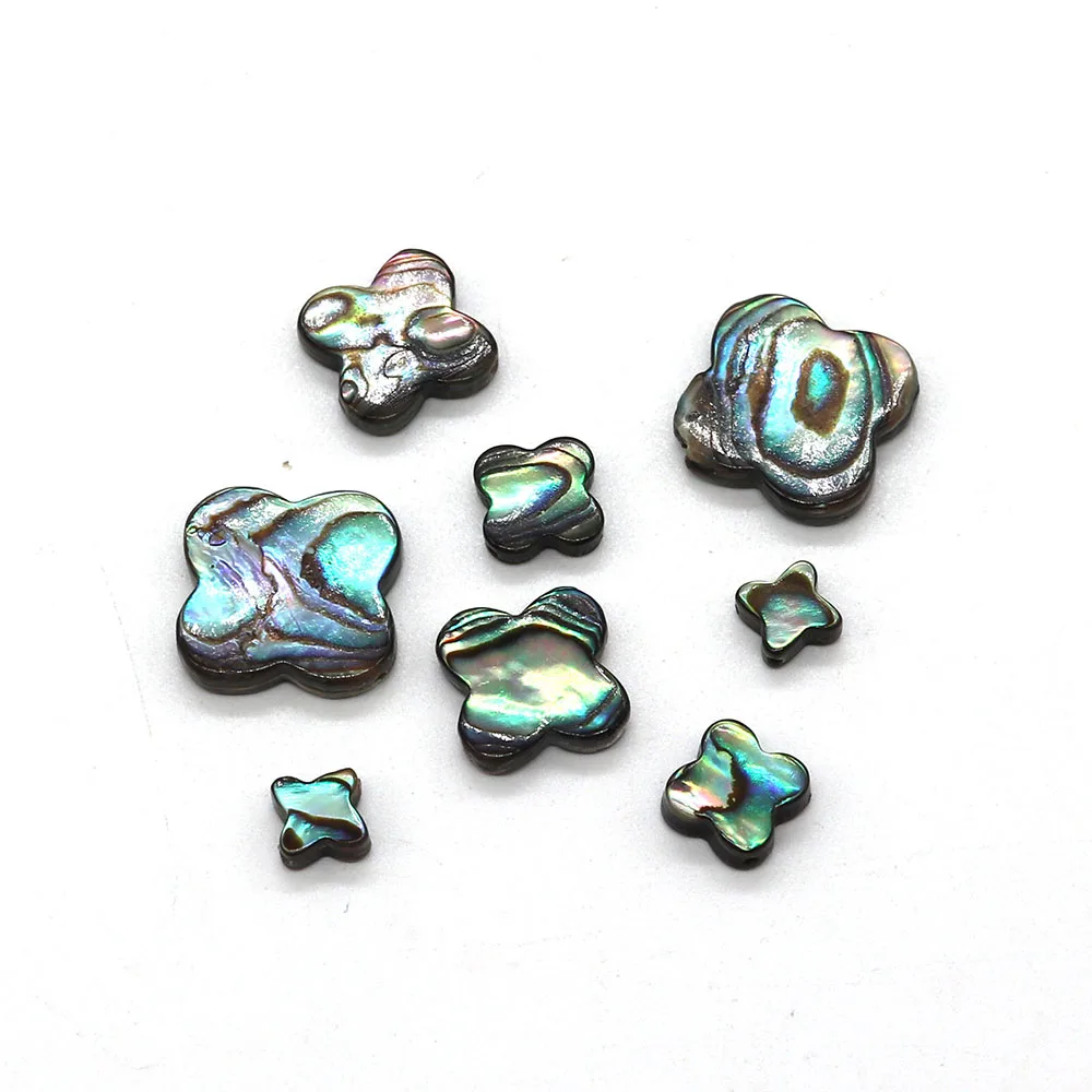 

Natural Abalone Shell Loose Beads DIY Bracelets Necklace Earrings Fashion Jewelry Accessories Four-petalled Flower Beaded Charms