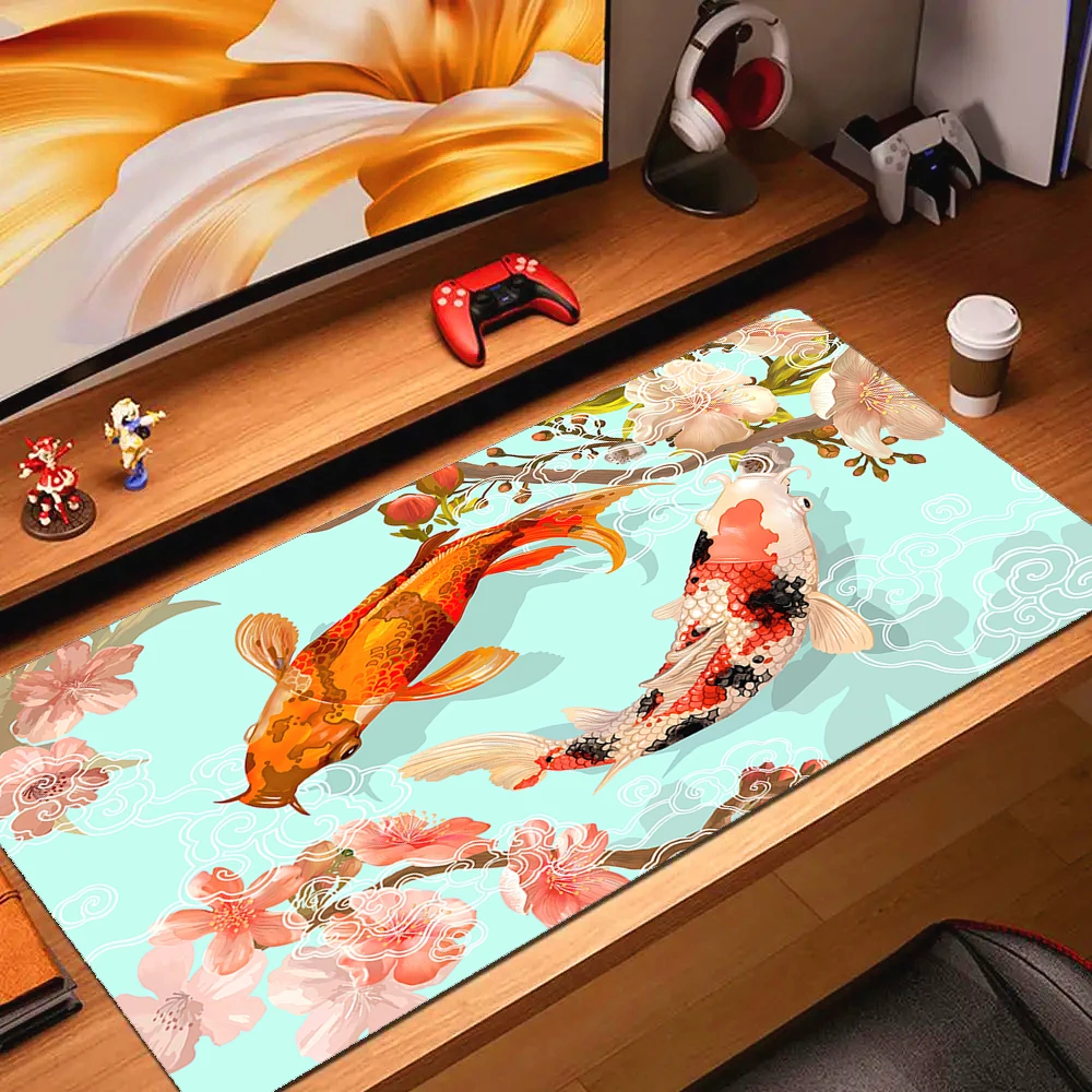 Fish XXL Lock Edge Mousepad Large Gaming Desk Mat Keyboard Mats 40x90cm Mouse Rubber Anti slip Pads For Gift Pad