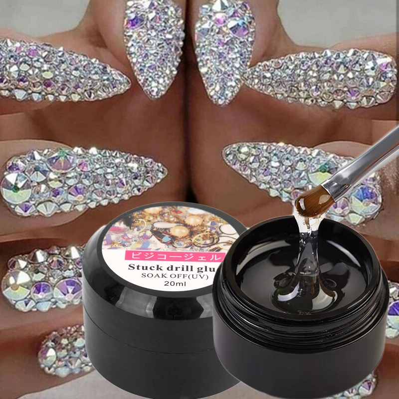 

Professional Super Sticky UV Gel Nail Polish Glue Crystal Adhesives Transparent Clear Gel Nails Art Rhinestone Jewelry Decor HOT