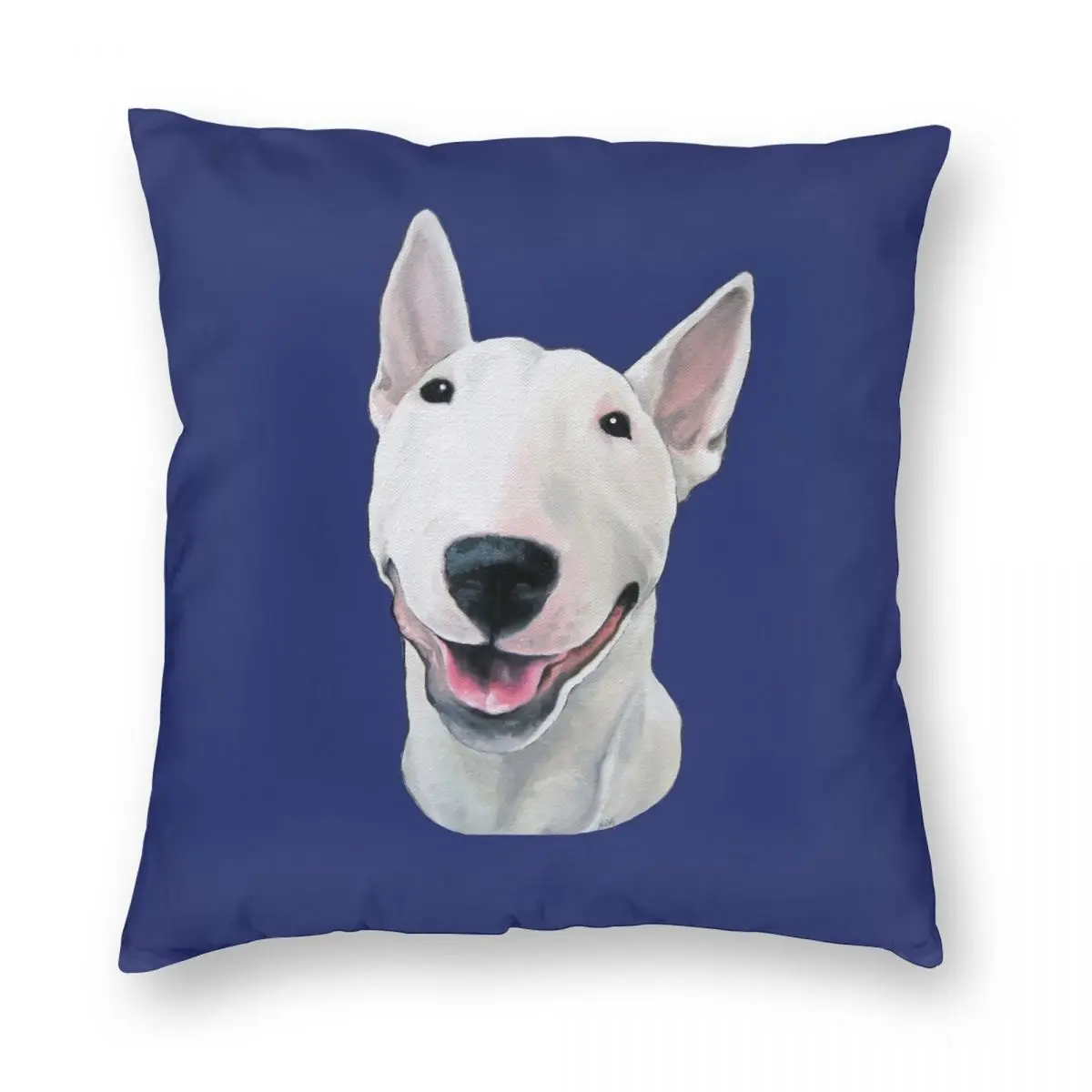 

Прозрачный квадратный чехол для подушки Bull Terrier из полиэстера и льна, бархатный декоративный чехол для подушки на молнии, чехол для подушки ...