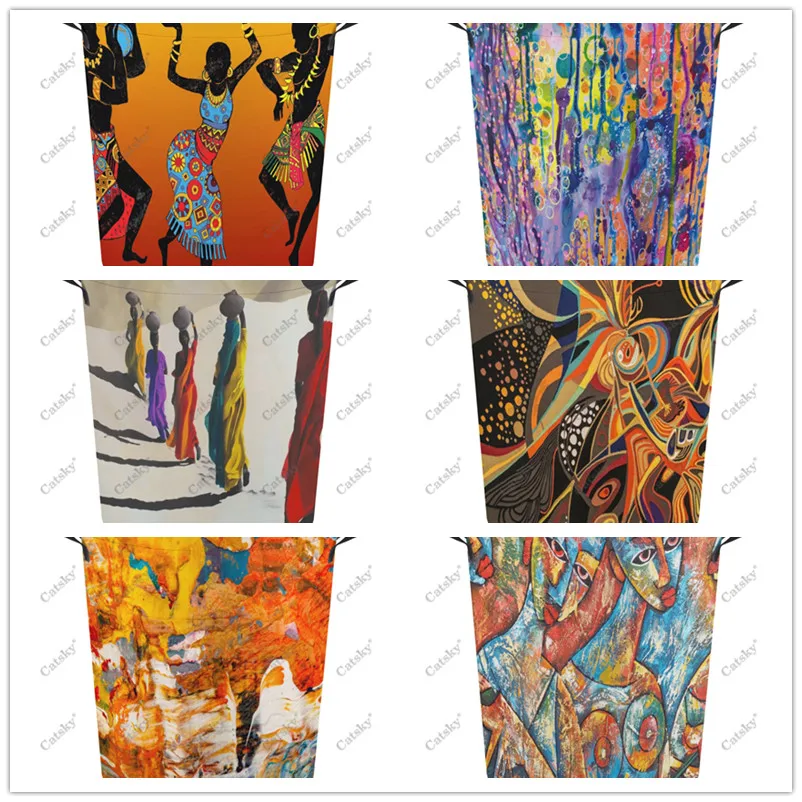 Складная корзина для белья в Африканском национальном стиле с принтом хранения