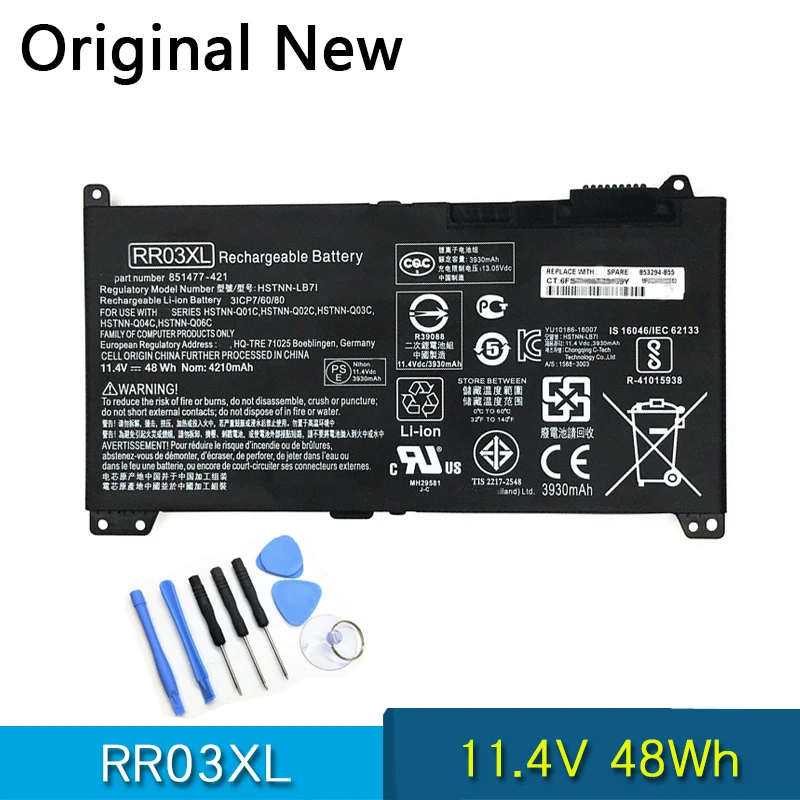 

Original Battery RR03XL For HP ProBook 430 440 450 455 470 G4 HSTNN-LB71/Q01C/Q02C/PB6W/UB7C 851477-541/832/421/422 851610-850