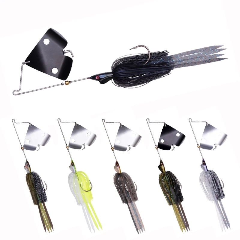 

ALASICKA 3/8oz Buzzbait with Origin Hook 3/0 Weedless Skirt Topwater Spinnerbait Metal Jig for Bass Pike Snakehead Fishing Lures