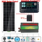 Автомобильный инвертор 1000 Вт, генератор солнечной энергии, комплект системы солнечного поколения с солнечной панелью 30 Вт и контроллером 40А60А