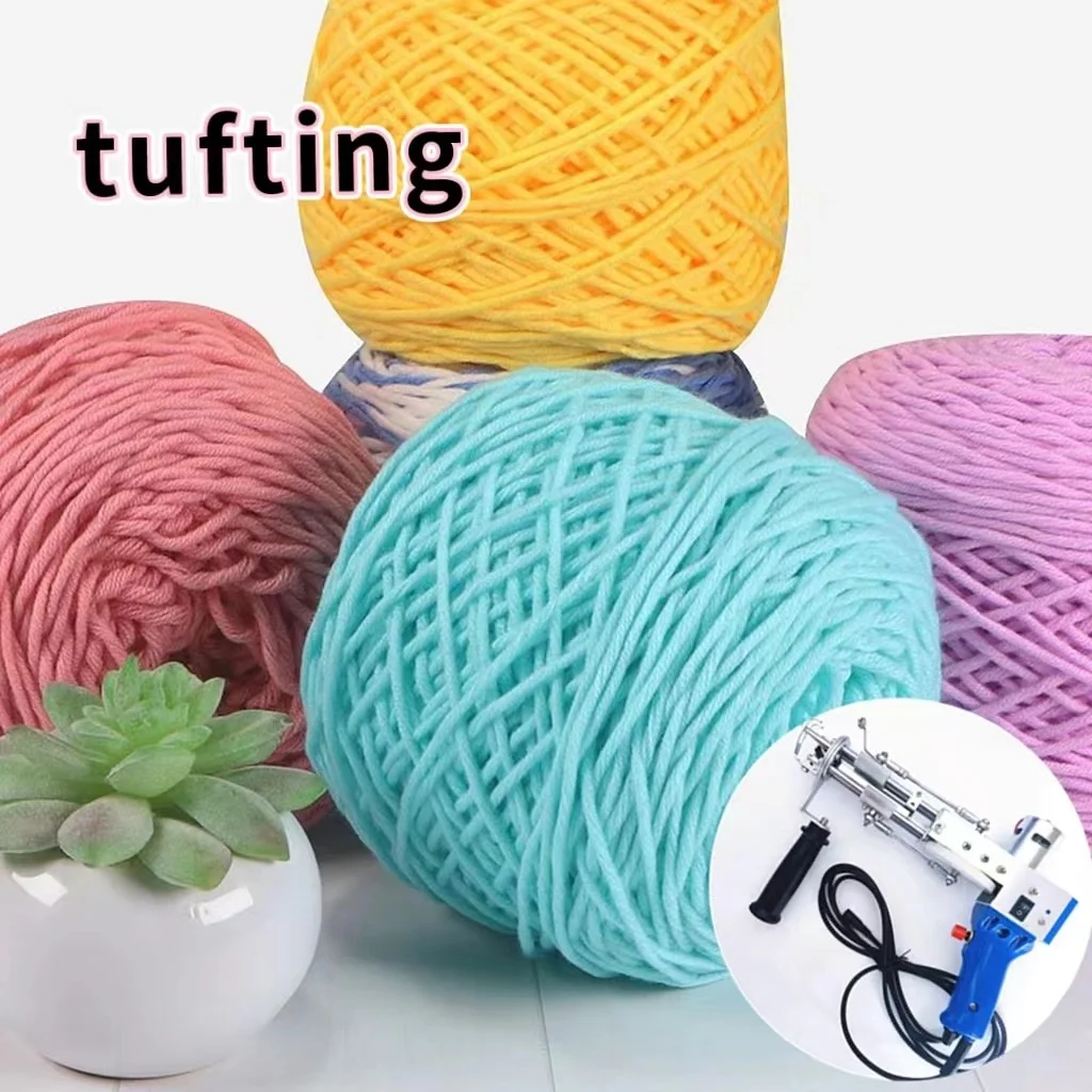 69 Colors 100M Solid Tufting Yarn 8Plys 5mm for Rug Cotton T