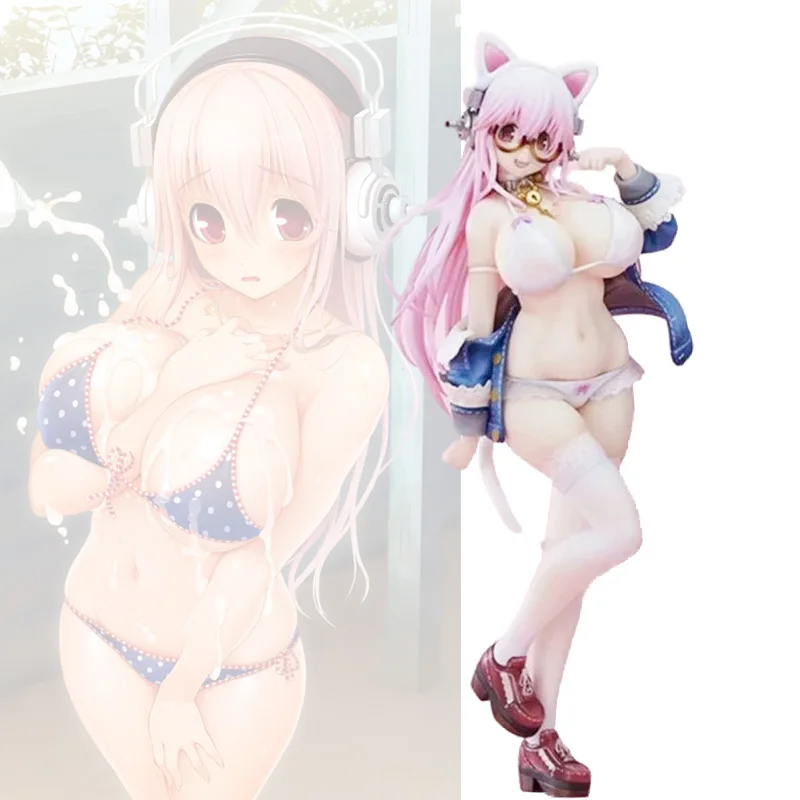 

Native Beautiful Girl Series Super Sonico White Cat 1/6 Pvc 27CM Action Figure Anime Girl Sexy Collection Model Doll Toy