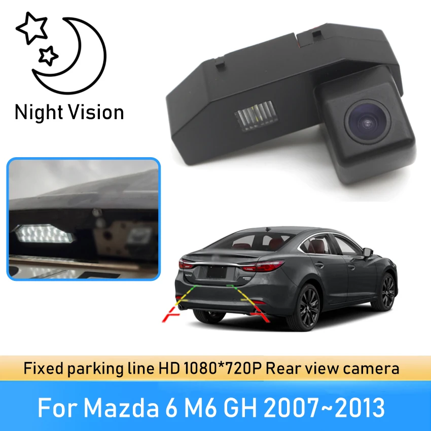 

HD 720P 1080P Golden Lens Car Rear View Camera Vehicle Parking Monitor For Mazda 6 M6 GH 2007 2008 2009 2010 2011 2012 2013