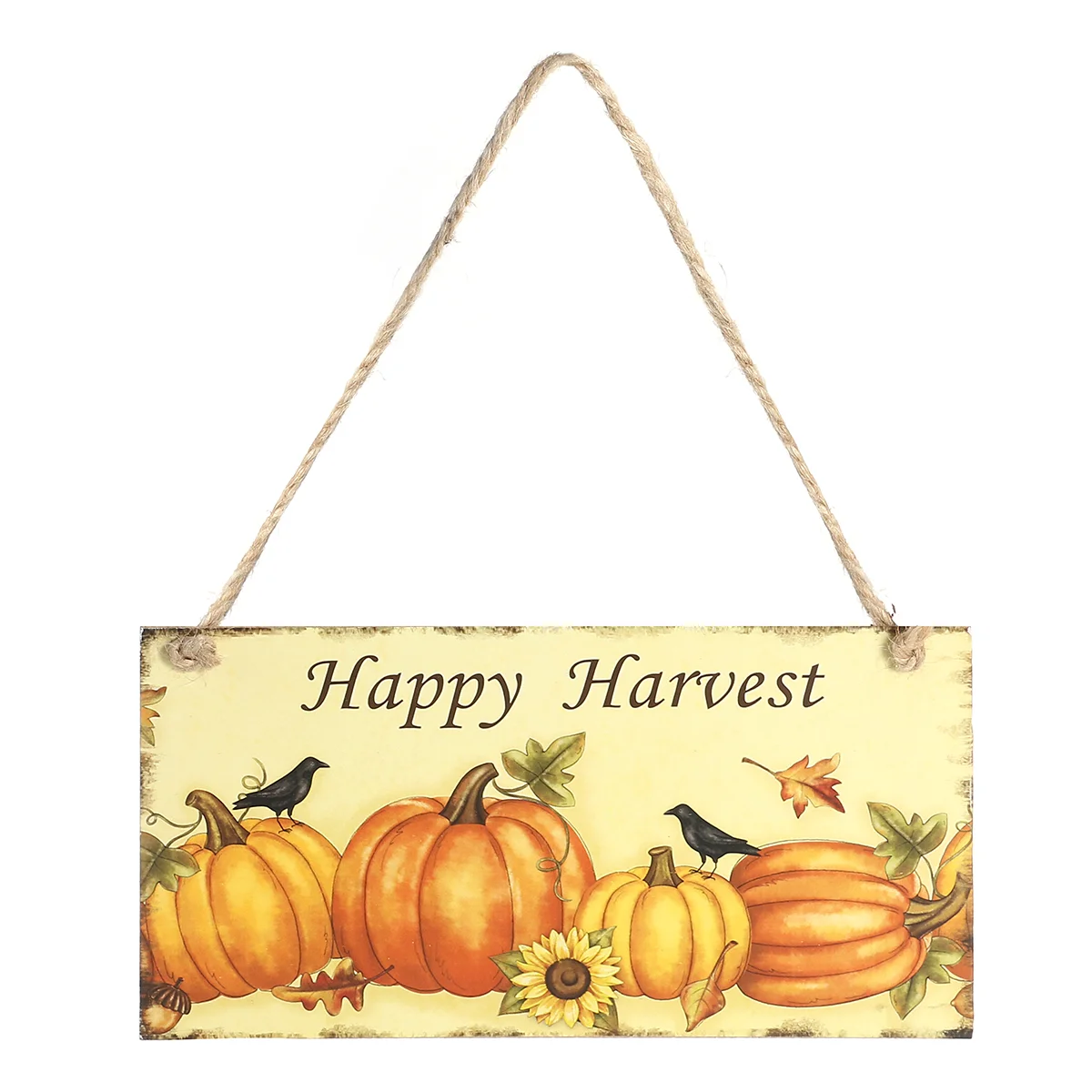 

1PC Thanksgiving Pendant Pumpkin Hanging Happy Harvest Door Plaque Sign Wall Decoration for Home Cafe Restaurant Shop