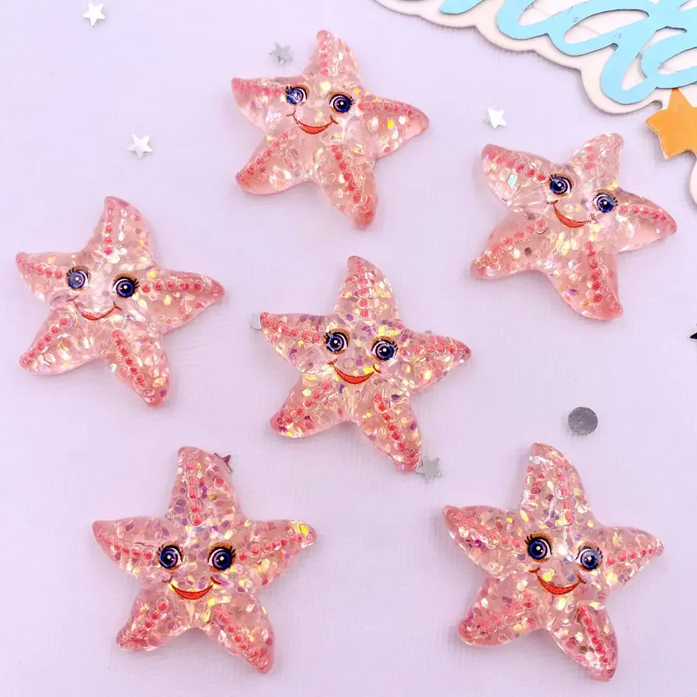 10 шт. блестящая красочная смола морская звезда краб медуза дельфин океанское