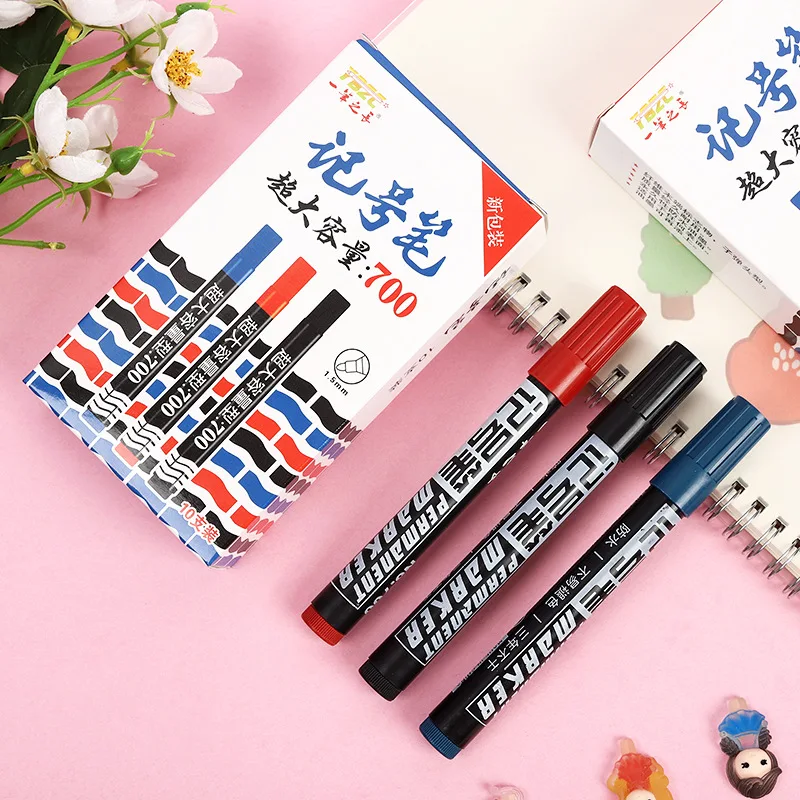 

Factory Direct Sales Wholesale Boxed700Thickening Oily Marking Pen Logistics Shipping Mark Advertising Marker Marker
