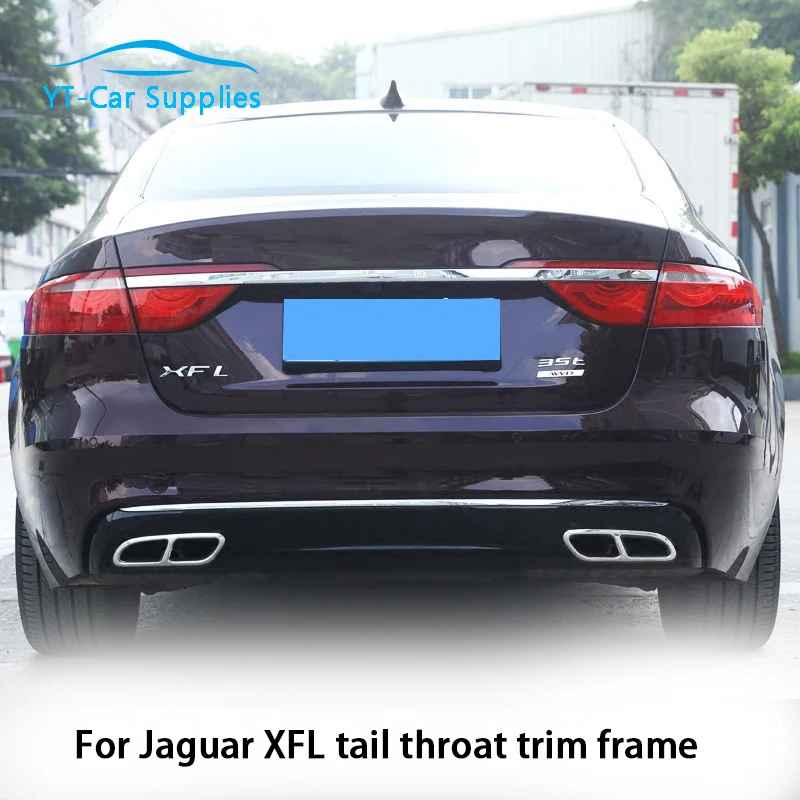 

Car Stainless Steel Four-out Tail Throat Frame Exhaust Pipe Decorative Cover Sticker Accessories For Jaguar XFL 2017-2021