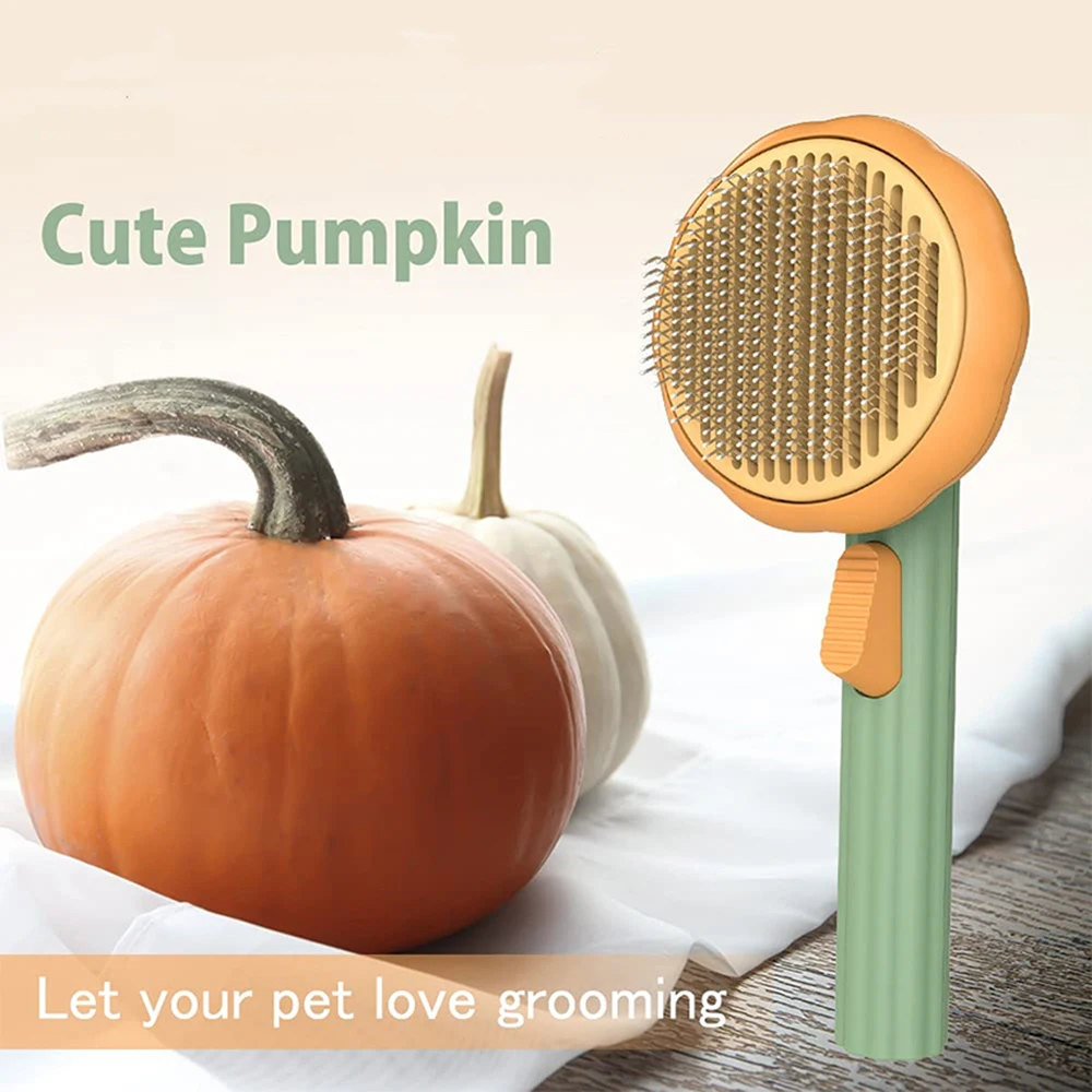 

Cat Brush Massage Comb Pet Pumpkin Comb For Dogs Cats Hair Remover Brush Pet Hair Shedding Self Cleaning Comb Pet Grooming Tools