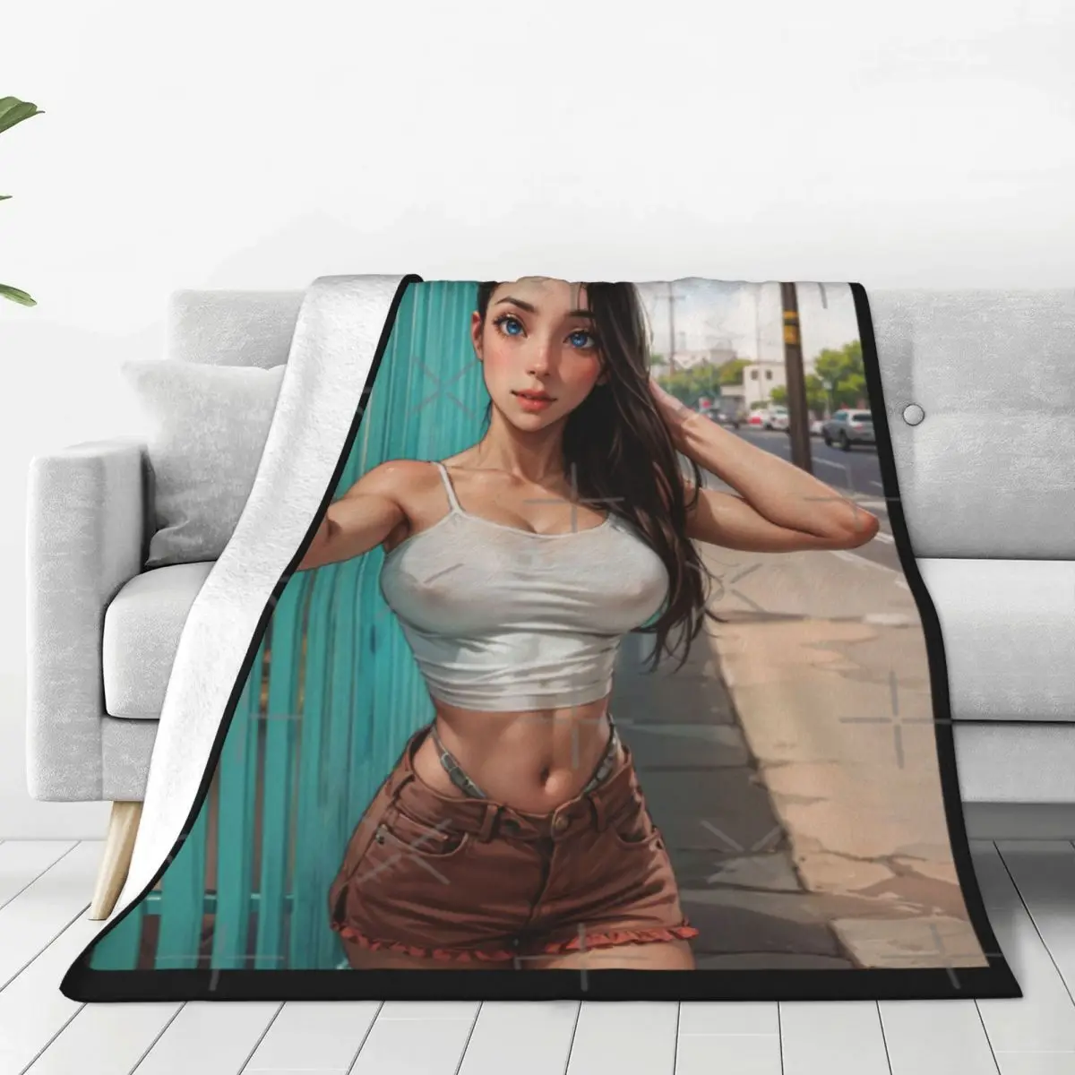 Одеяло в стиле аниме PinUp Girl Syun Kamakado 073 (выход для коляски) покрывало на кровать