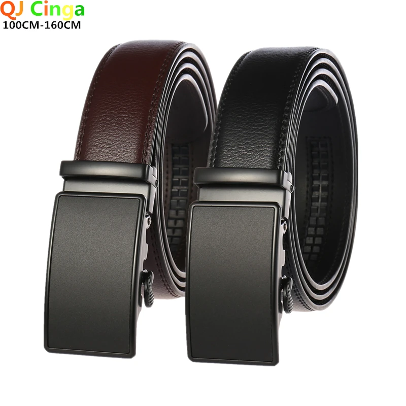 160cm Plus Size Men's Belts Black Brown Automatic Buckle Belt Men Business Casual Waistband 2023 New