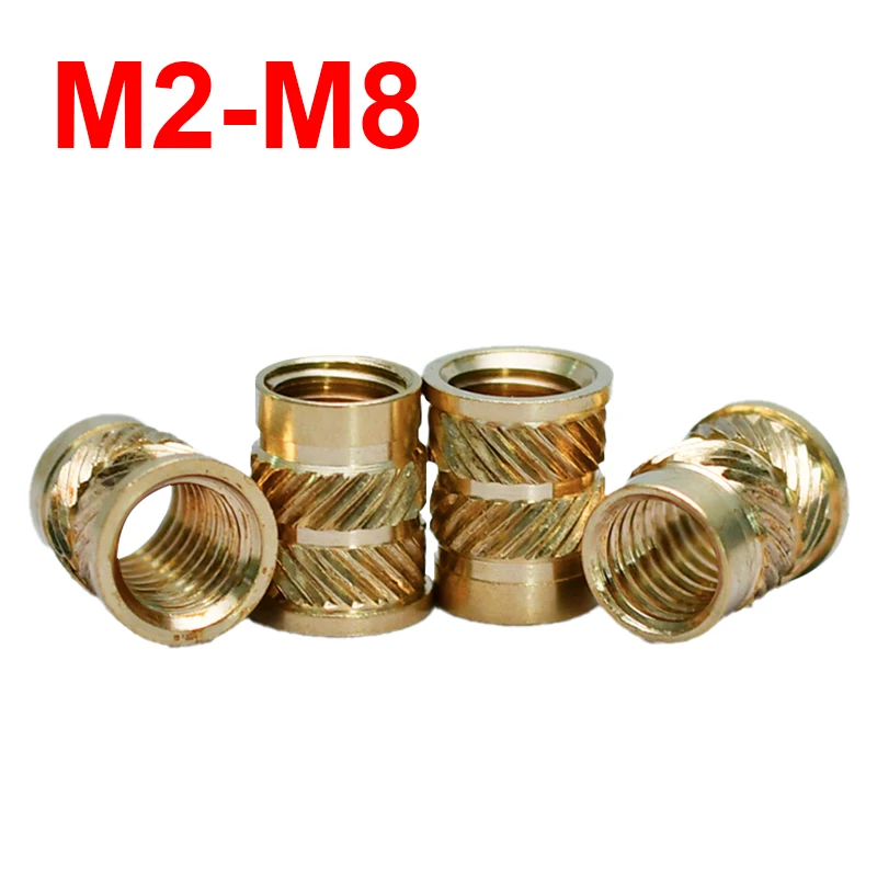 

M2 M3 M4 M5 M6 M8 Flange Brass Hot Melt Insert Nut Knurled Flange Copper Nut Thread Heat Molding Injection Embedment T-type Nut