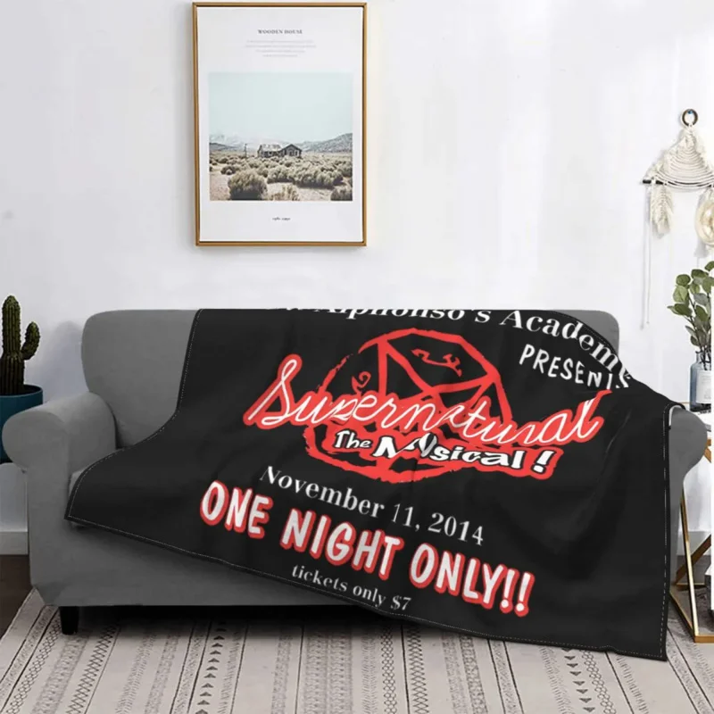 

Supernatural Blanket Fleece Plush Autumn/Winter Breathable Plaid The Musical Throw Blankets For bed Bedspread