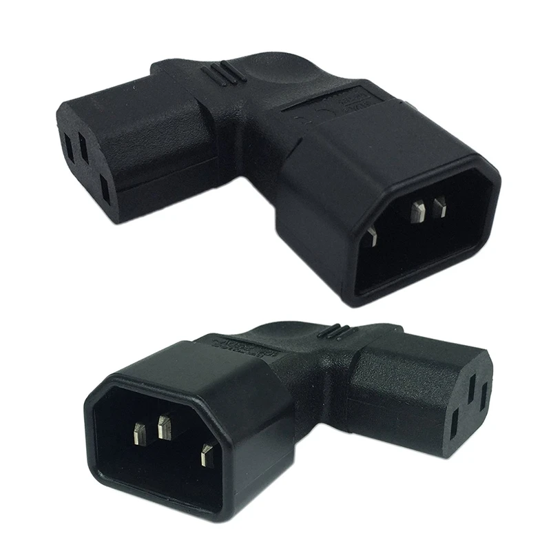 

2 шт. правый/левый угол IEC 320 C14 3-контактный штекер к C13 женскому PDU PSU UPS адаптер удлинителя питания розетка для ЖК светодиодного ТВ стены Mo