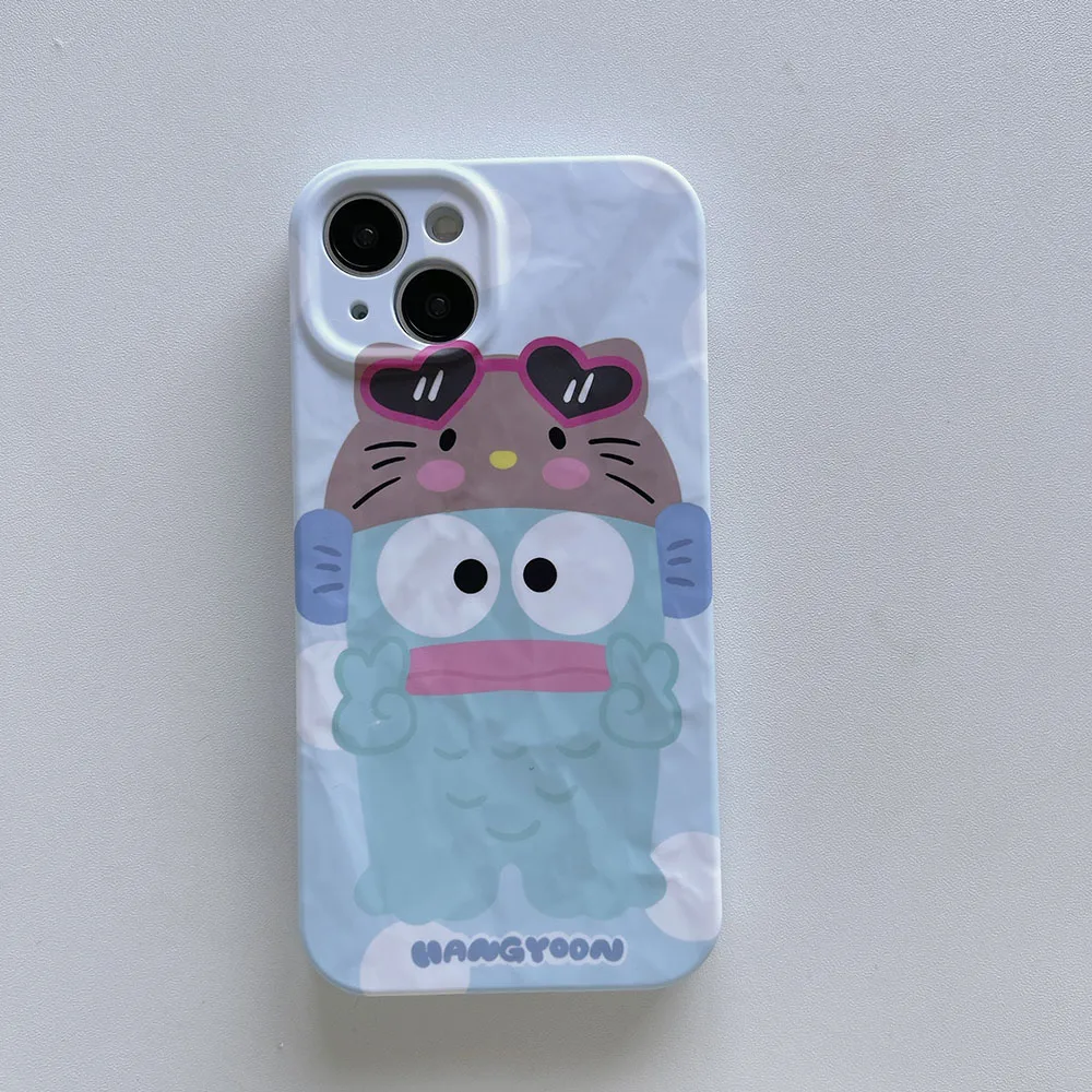 Милый чехол для телефона Sanrio Hello Kitty Hangyodon два и один для IPhone 14 13 12 11 Pro Max Plus 14 Pro с защитой от падения