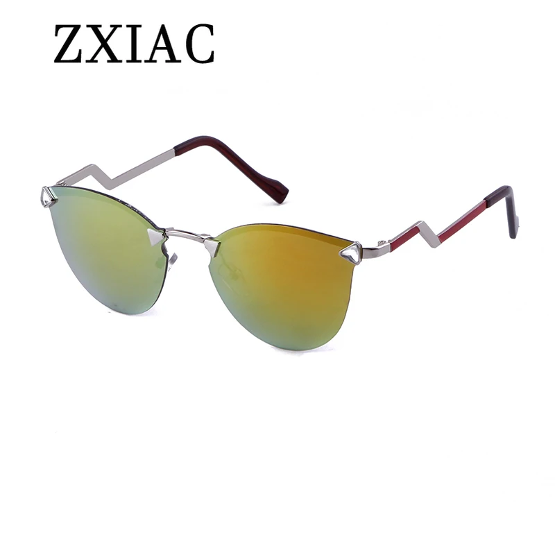 Модные солнцезащитные очки ZXIAC без оправы с бриллиантами модные большие тонкие