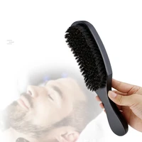 wood handle boar bristle cleaning brush hairdressing men beard brush anti static barber hair styling comb shaving tools