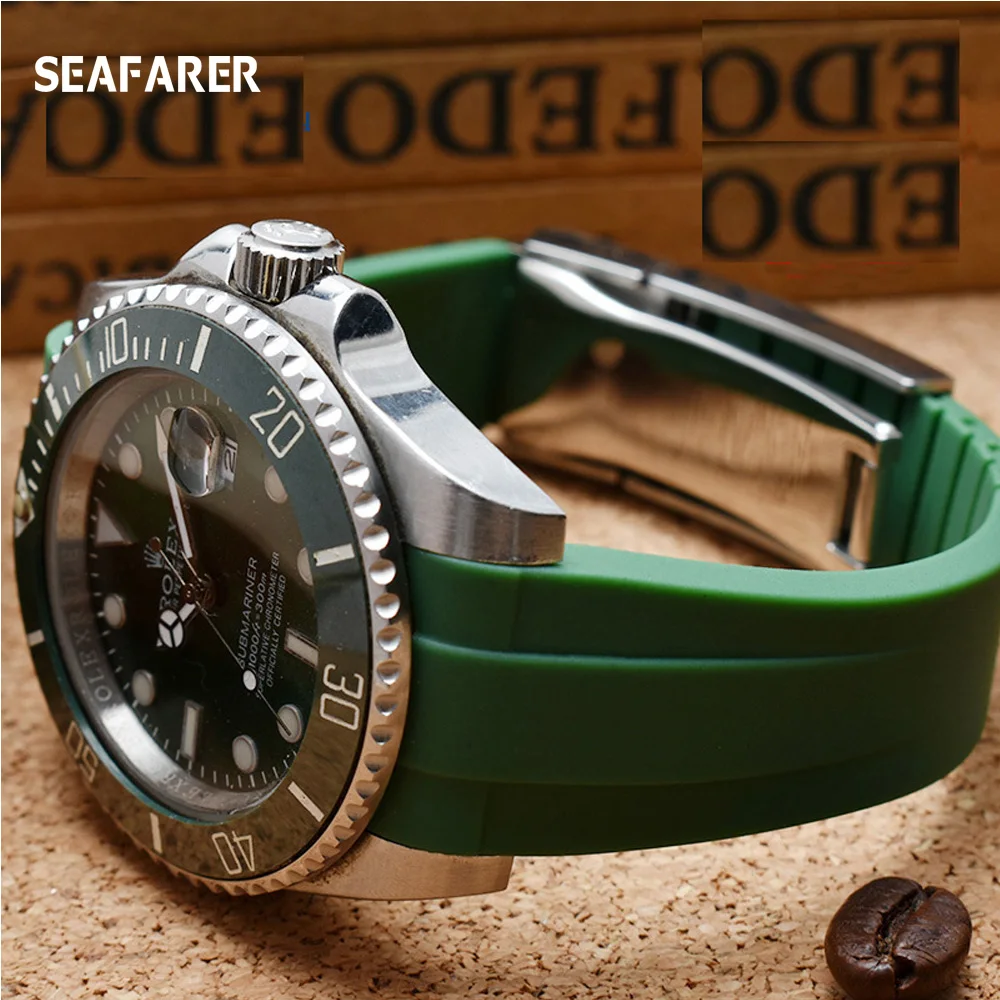 Ремешок силиконовый для часов Rolex Daytona Submariner Oysterflex GMT Deepsea | Наручные часы