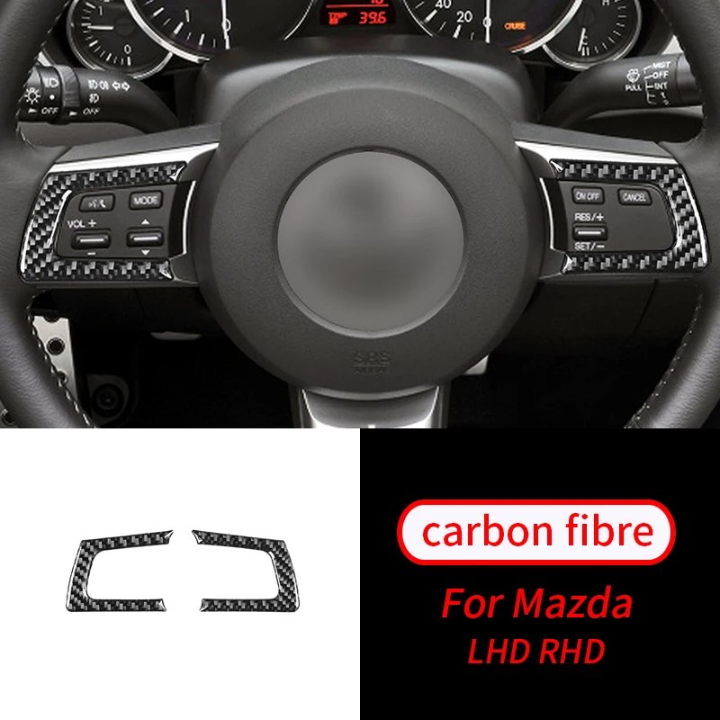

Для Mazda MX-5 Miata 2009-2015 2 шт., реальное углеродное волокно, рулевая отделка, аксессуары для интерьера автомобиля