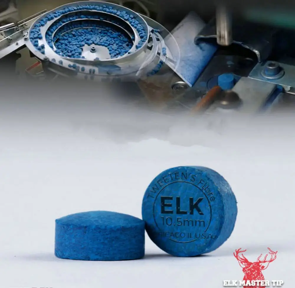Профессиональный бильярдный наконечник ELK Snooker Master Cue 10/10, 5/11/11, 5/12, 5/13, 5 мм Твердость средний синий цвет