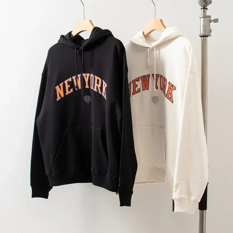 

Top quality 23FW KITH Collab Hoodie Men Women NEW YORK Embroidered hooded sweatshirts Fleece Inside