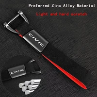 for honda civic 7th 8th 9th10th 11th gen 7 8 9 10 accessories custom logo car keyring zinc alloy suede leather keychain