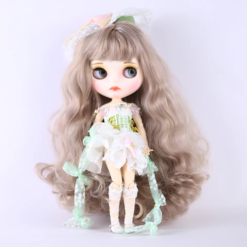 ICY DBS Blyth Doll 1/6  фиолетовые волосы зеленая талия кукла