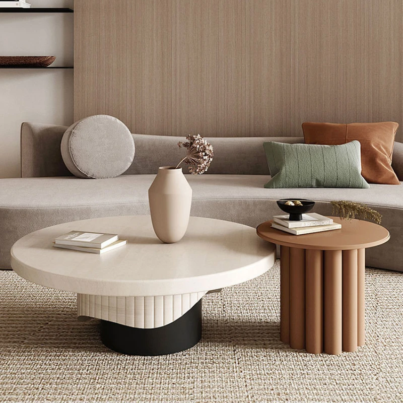 

Скандинавские журнальные столики из массива дерева для гостиной, современный минималистичный роскошный круглый стол, креативный дизайнер...