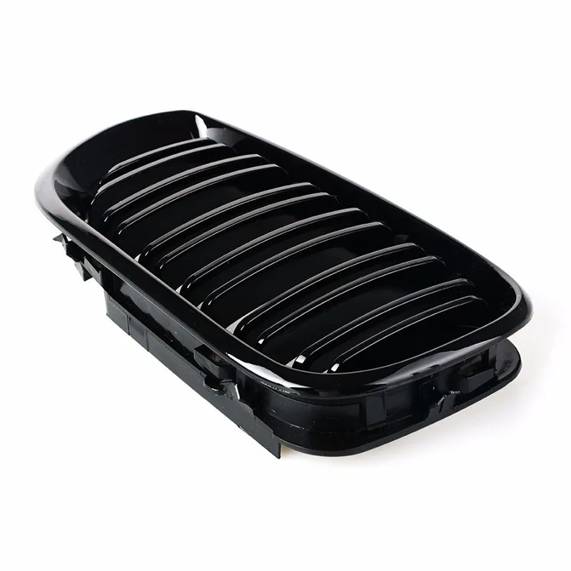

Automobile Front Middle Mesh Fence Decorative Cover Bright Black Double-line Grille 51132158542 51132158543 For BMW E46