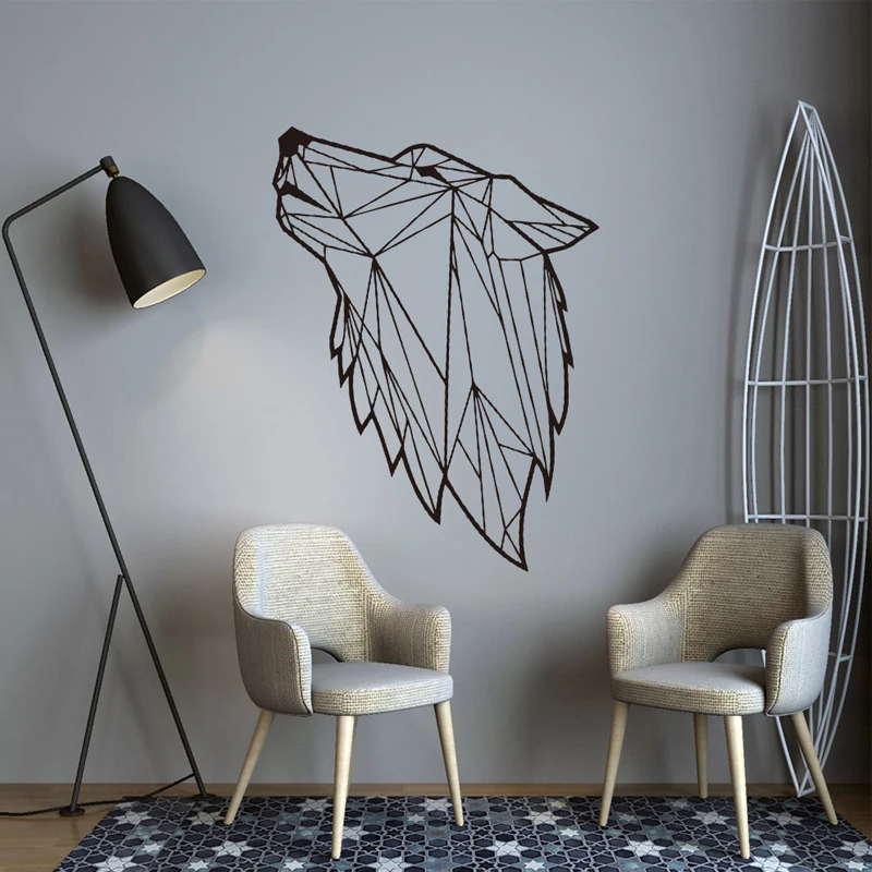 

Nordic Style Wolf Art Decals Geometric Vinyl Wall Stickers for Bedroom Decor Wallpaper Kids Room Decoration Boys Room Decor