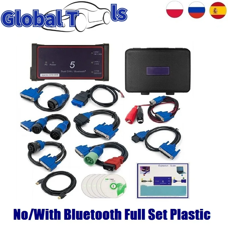 Адаптер 5 лучшего качества без Bluetooth для сканера тяжелых грузовиков многоязычные