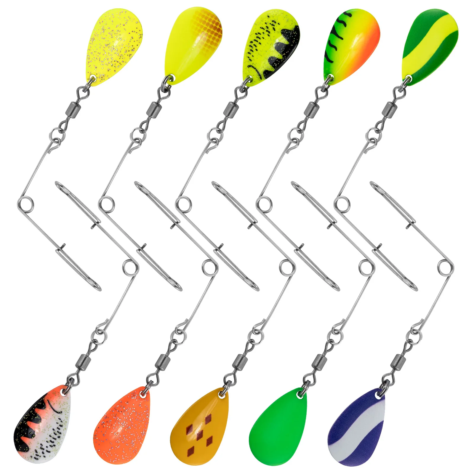 

10pcs Fishing Spinnerbait Lure Making Supplies Colorado Blades Spinner Wire Walleye Rig Crawler Harness Lures Trout Crappie Bass