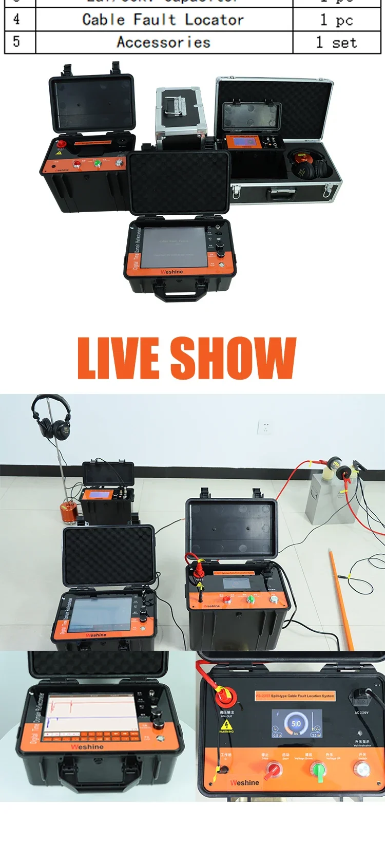 VS-2088 35 KV детектор подземного кабеля многоимпульсный интеллектуальный уличный