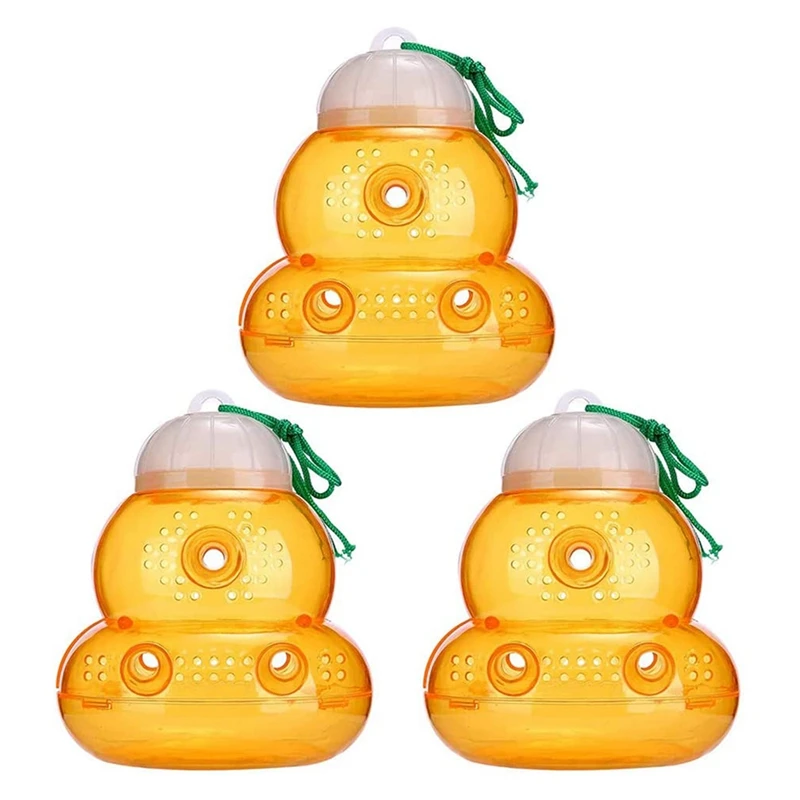 

3 Pcs Wasp Trap For Hanging, Bumblebee,Wasp Trap,Reusable,Yellow Jacket And Bee Trap,Indoor,Outdoor,Hourglass Shape