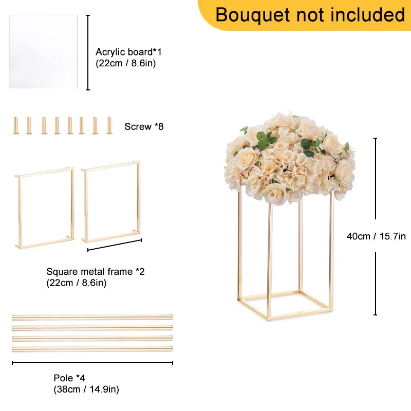 

Металлическая подставка для цветов золотая