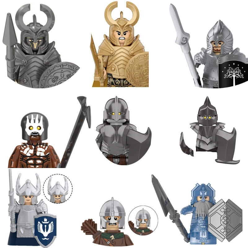Single Sale Mini  Elves Orcs Army Dwarf Rohan knight Game Thrones building blocks kids toys gift